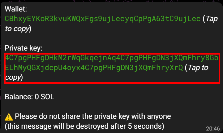 Copy Private Key