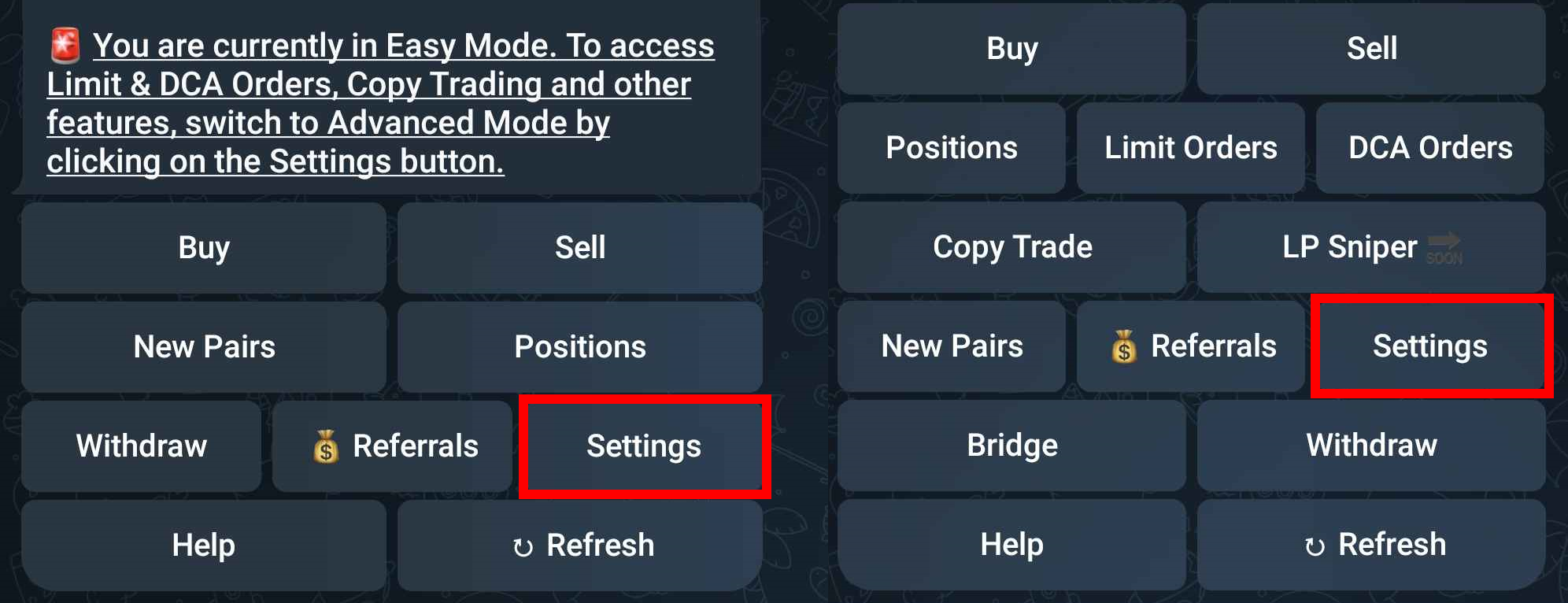 Press Settings