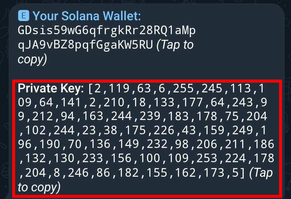 Copy Private Key